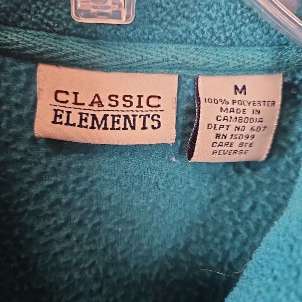 Classic Elements Women's sz M  Green Fleece Jacket button - Picture 3 of 9
